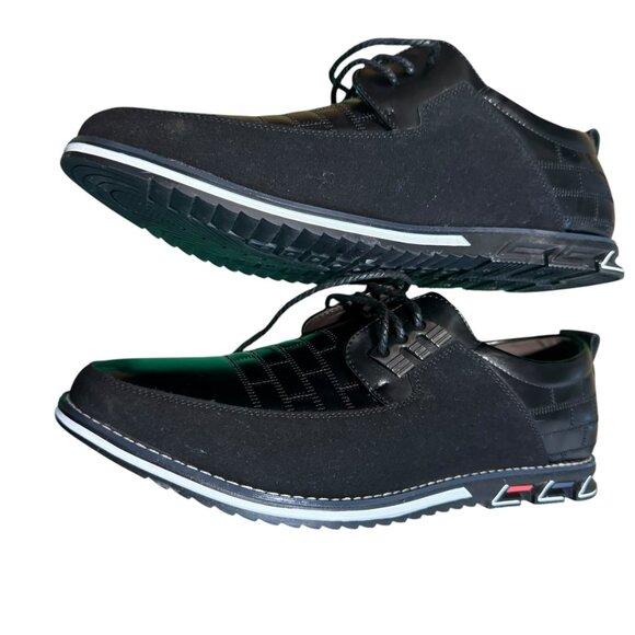 Gatsby Shoes Mens Black Faux Leather Oxford Derby Lace Up Orthopedic Siz… - Picture 4 of 6